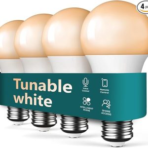Smart Light Bulbs 4Pack, 2.4GHz WiFi Smart Bulb, 2500K-6500K